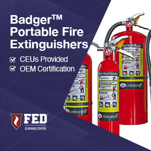 Badger Portable Fire Extinguishers. CEUs Provided. OEM Certification Issued.